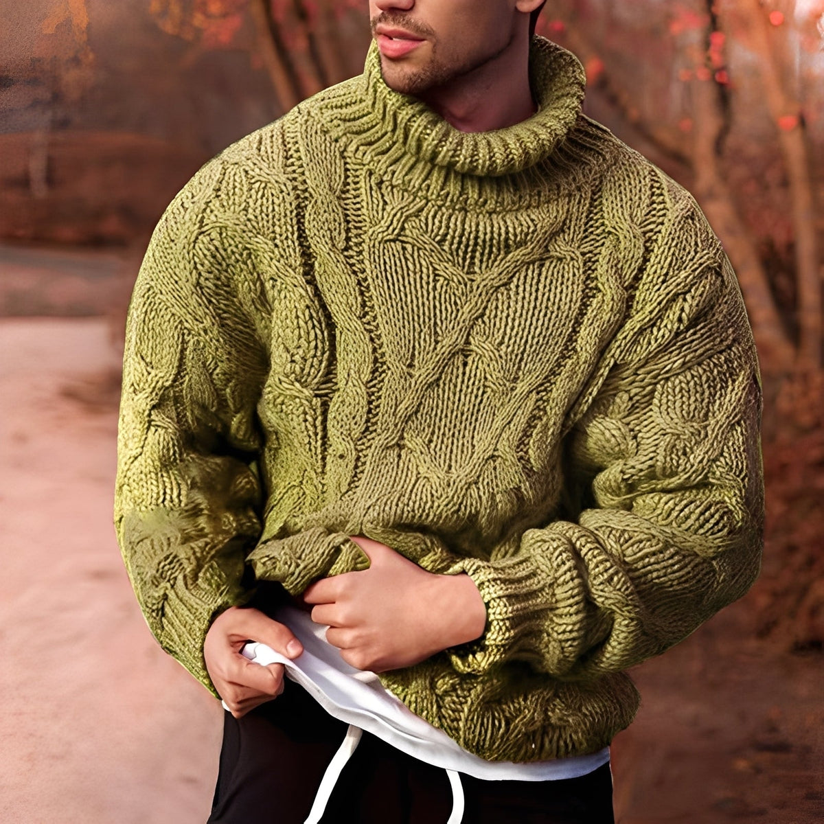 Adrian - Stylový, hrubě pletený svetr pro muže