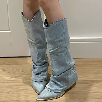 Josie - Stylové džíny, vysoké boty pro dámy