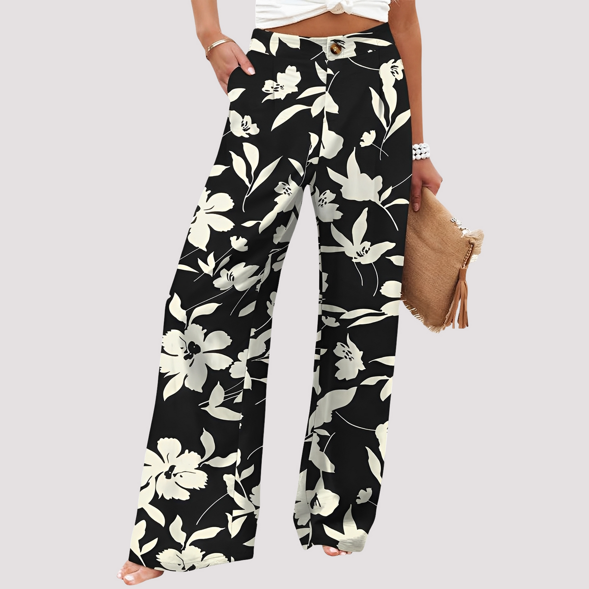 Helen - Ležérní kalhoty s širokými nohavicemi pro dámy