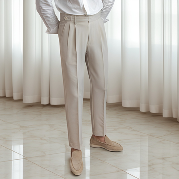 Kristian - Elegantní plisované kalhoty s přezkou pro muže