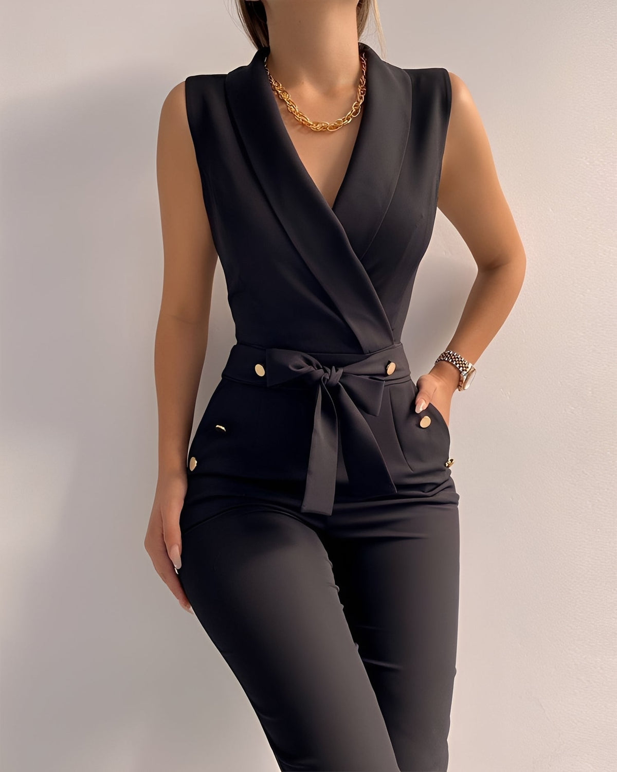 Jannat - Elegantní overal s klopami