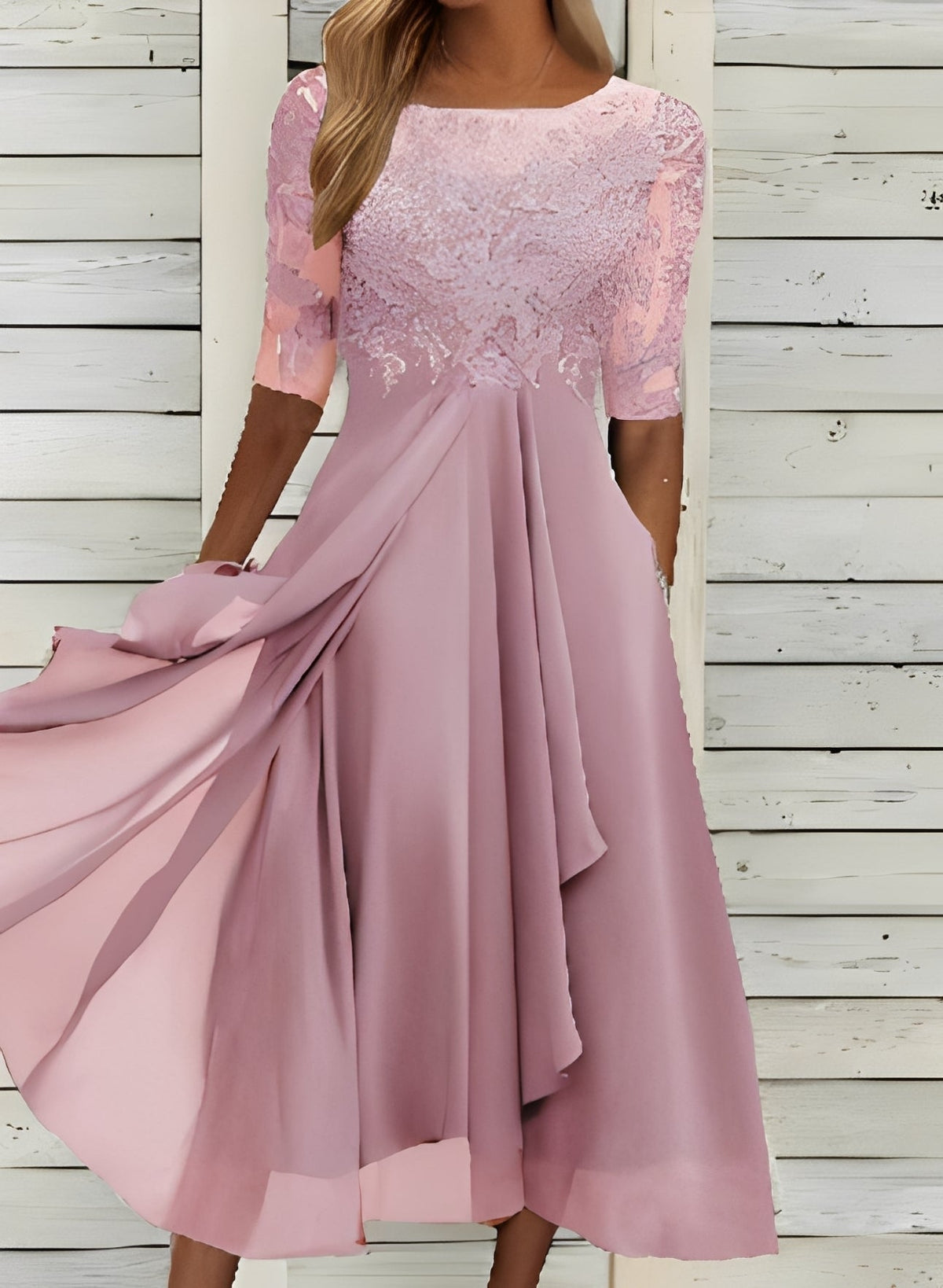 Lena – Dámské midi šaty – Pohodlné a stylové