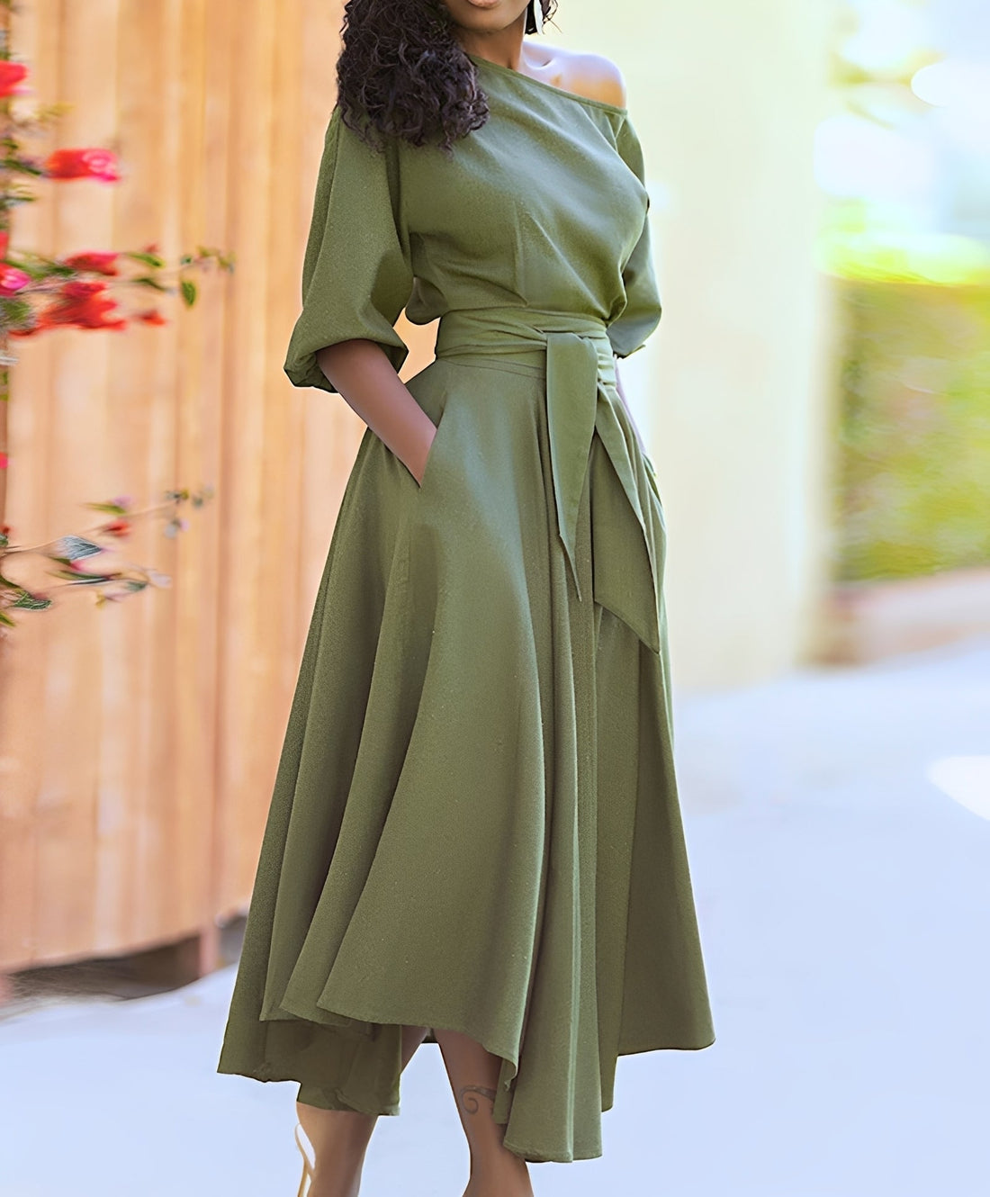 Rachael - Stylové šaty s páskem pro dámy