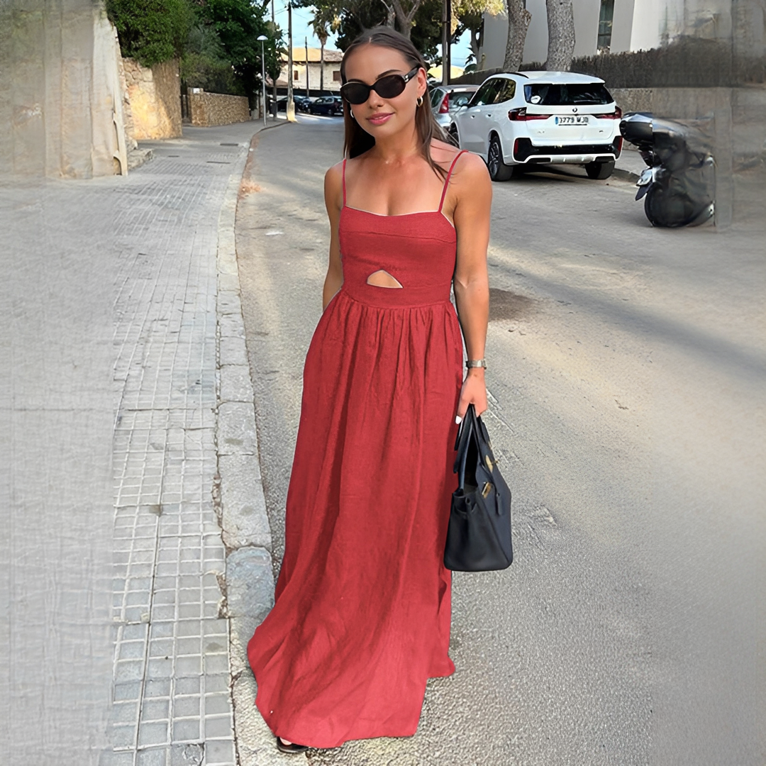 Meadel - Chic bezramínkový dlouhý dress