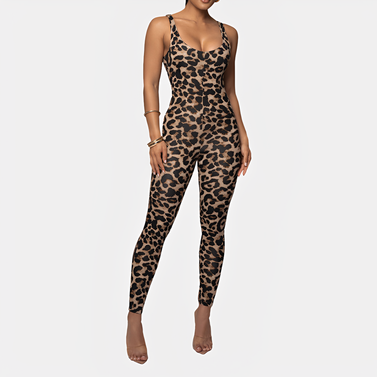 Elaine - Stylový potištěný bodycon overal
