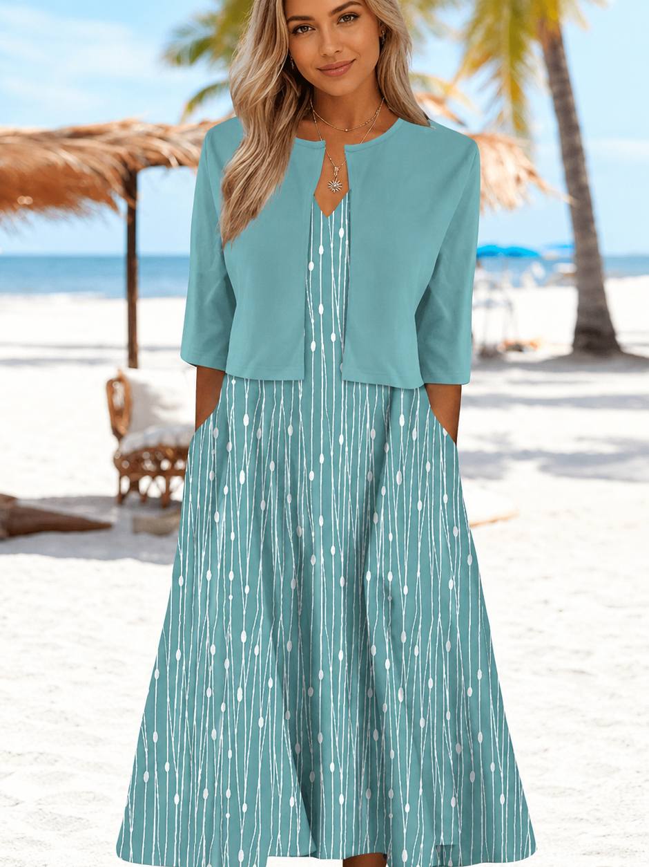 Waneesa - Elegantní dvoudílné midi šaty