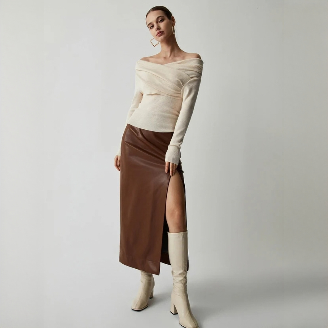 Yasmin - Elegantní top bez ramen