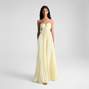 Sienna - Elegantní Plisované Maxi Šaty