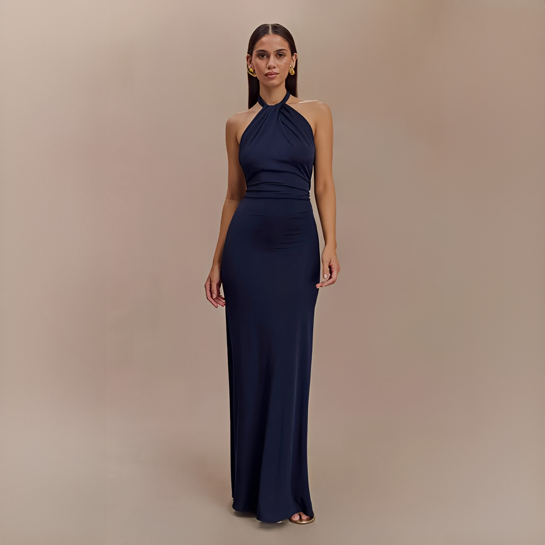 Jianna - Elegantní maxi šaty s halter výstřihem