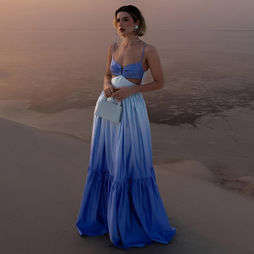 Corina - Elegantní dlouhé šaty na ramínka