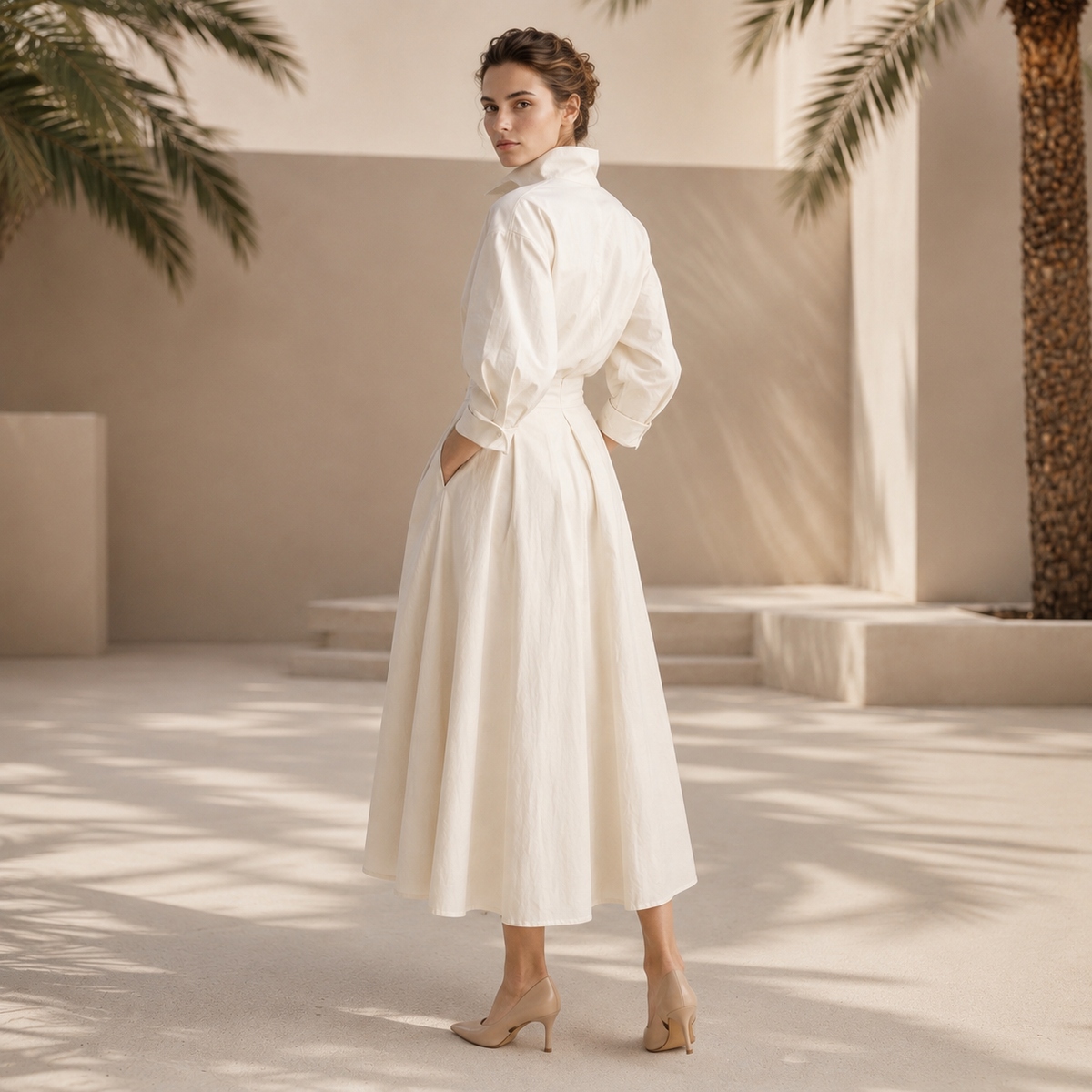 Laverne - Elegantní volně padnoucí midi šaty