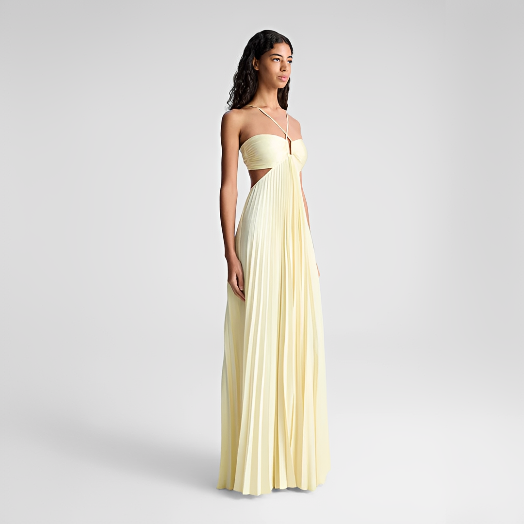 Sienna - Elegantní Plisované Maxi Šaty