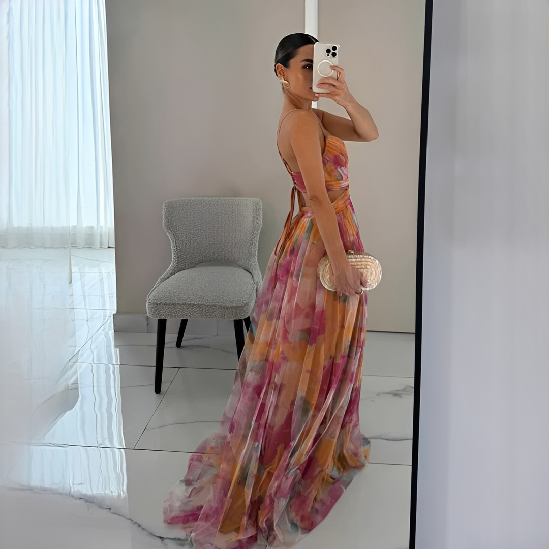 Darrisha - Elegantní maxi šaty s křížením v pase