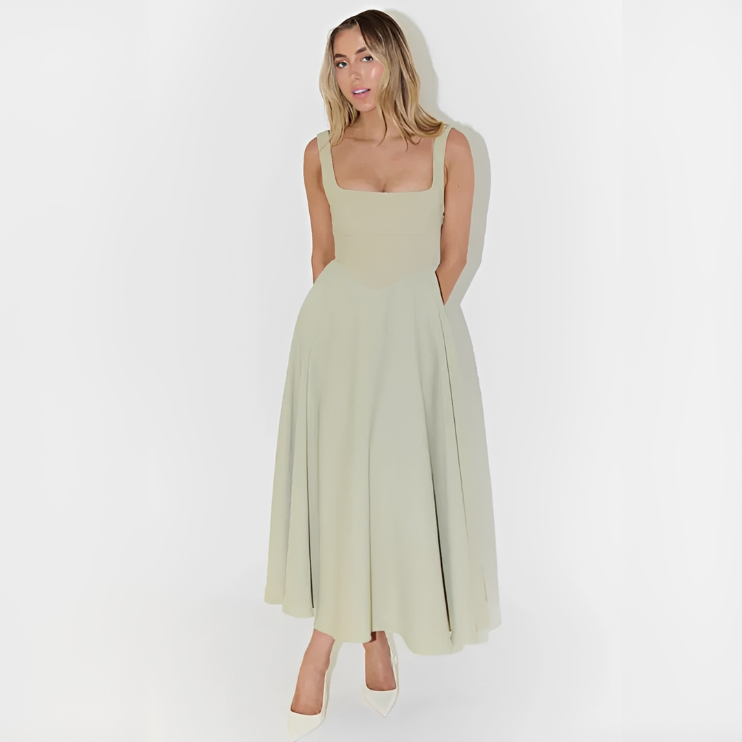 Yarabelle - Elegantní midi šaty s ramínky