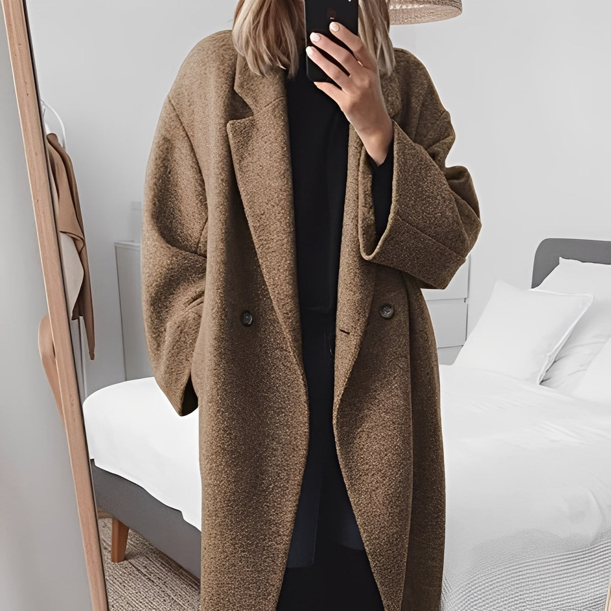 Carolane - Dámský oversize vlněný kabát