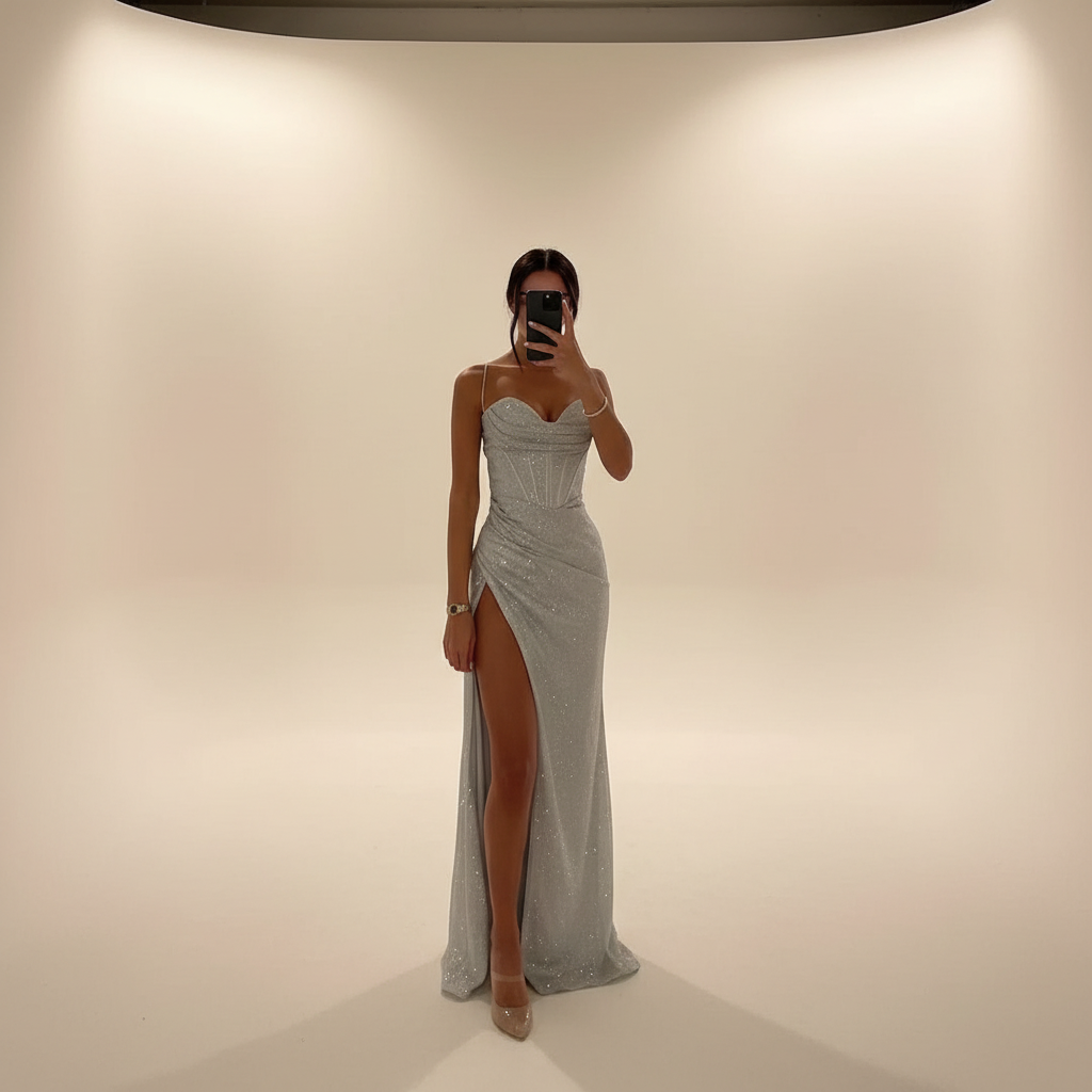 Monique - Módní maxi šaty s rozparkem