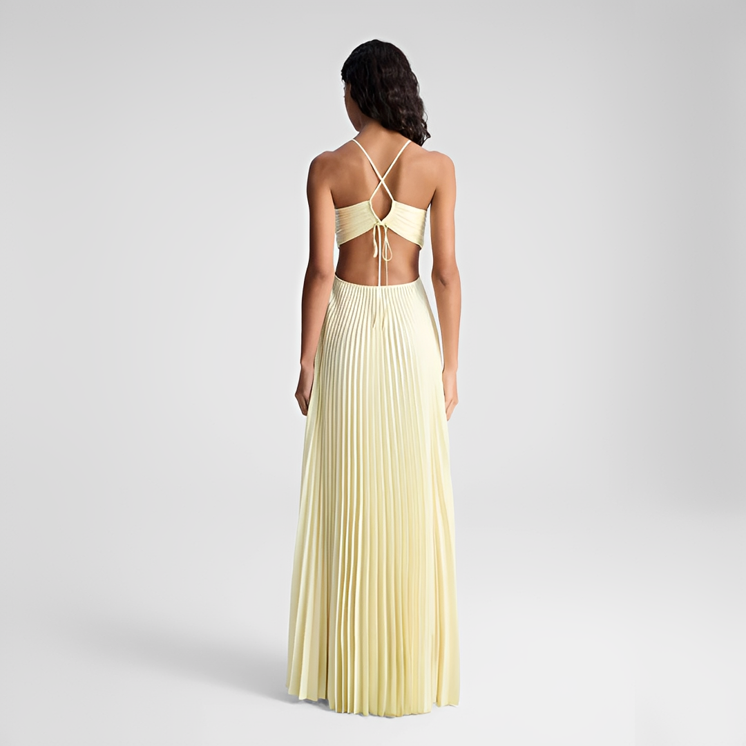 Sienna - Elegantní Plisované Maxi Šaty