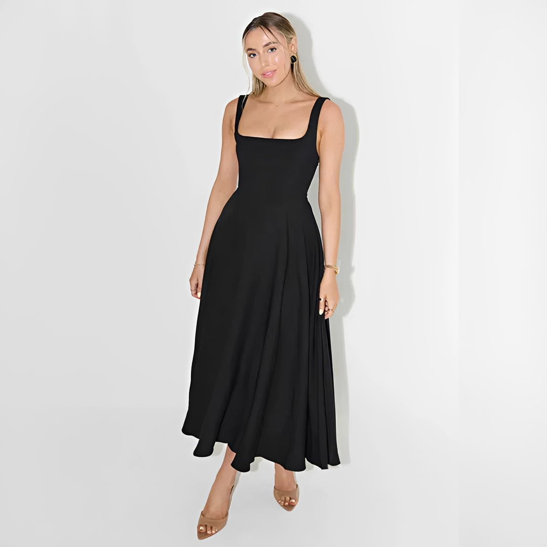 Yarabelle - Elegantní midi šaty s ramínky