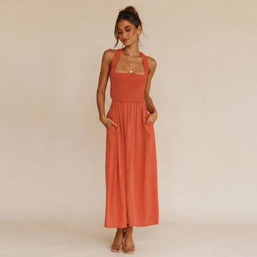 Lena - Elegantní midi šaty s hranatým výstřihem