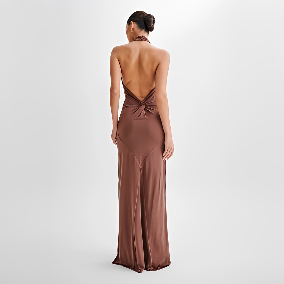 Jianna - Elegantní maxi šaty s halter výstřihem