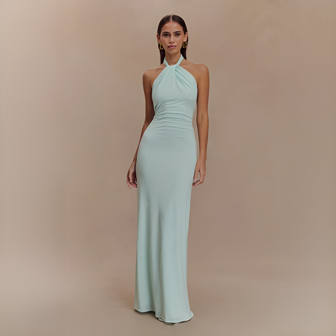 Jianna - Elegantní maxi šaty s halter výstřihem