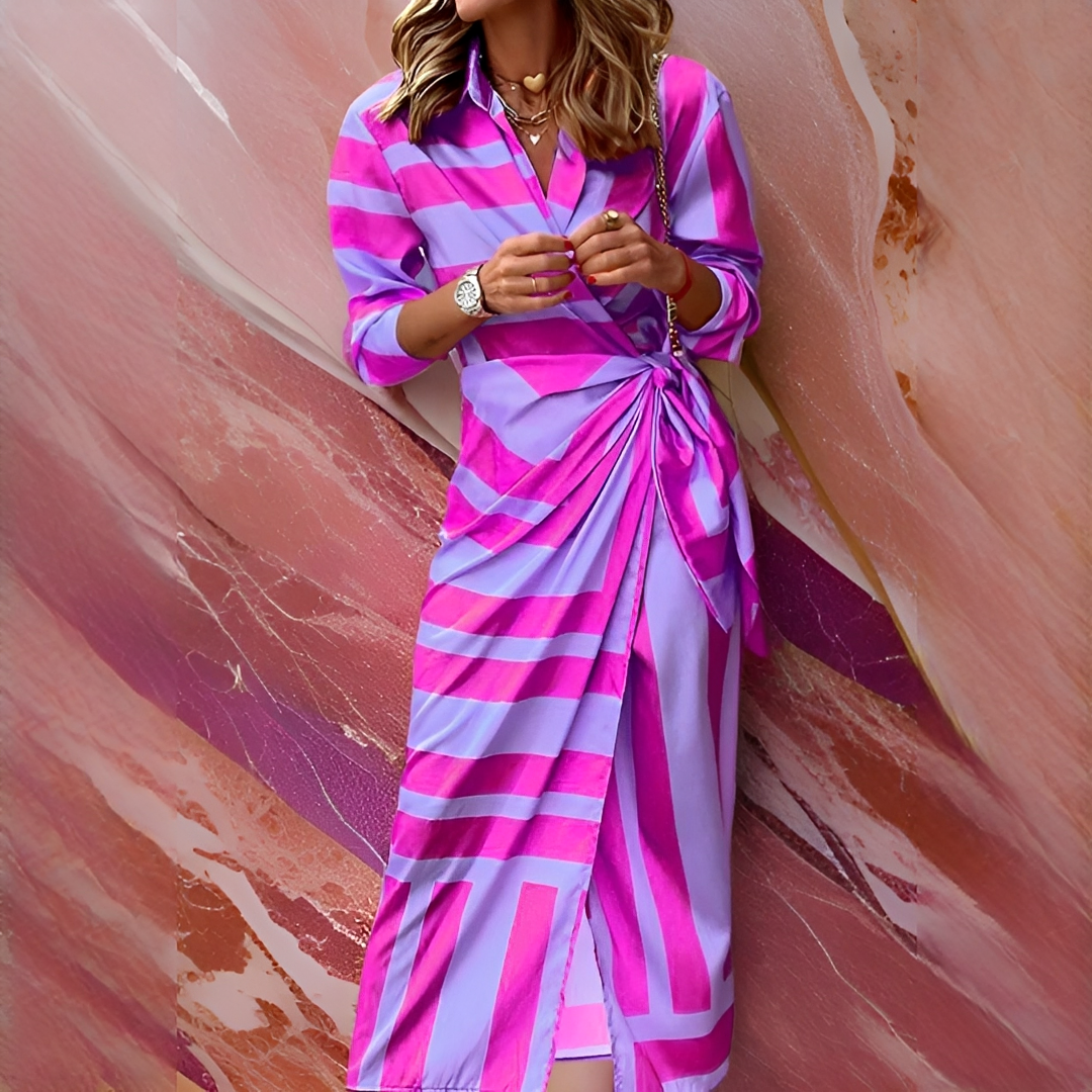Emily - Elegantní a stylové pruhované šaty