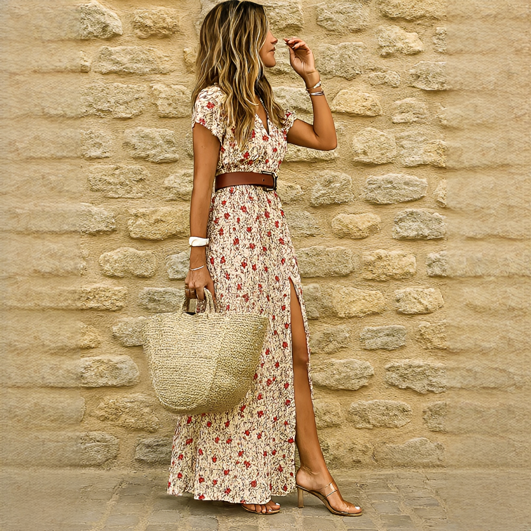 Ziska - Stylové boho šaty s rozparkem