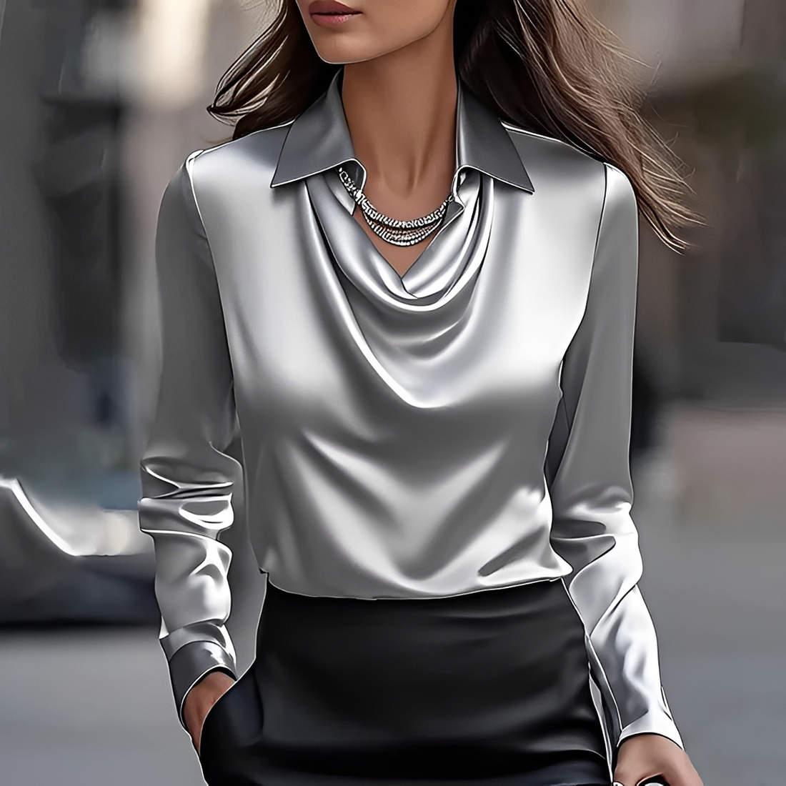Chiara - Elegantní halenka s dlouhým rukávem