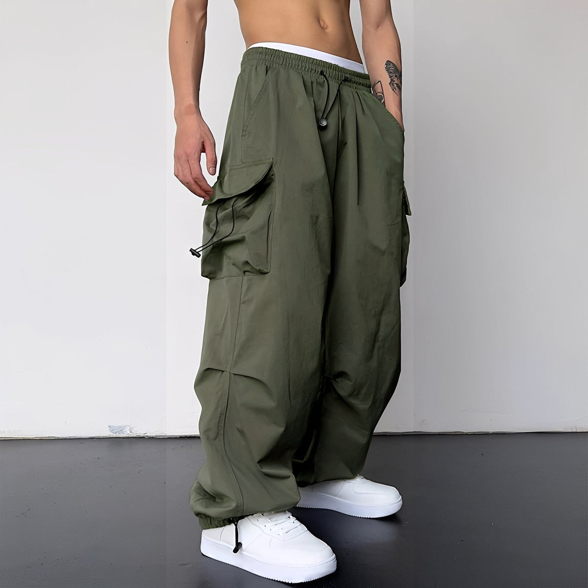 Kaleb - Trendy baggy cargo kalhoty pro muže
