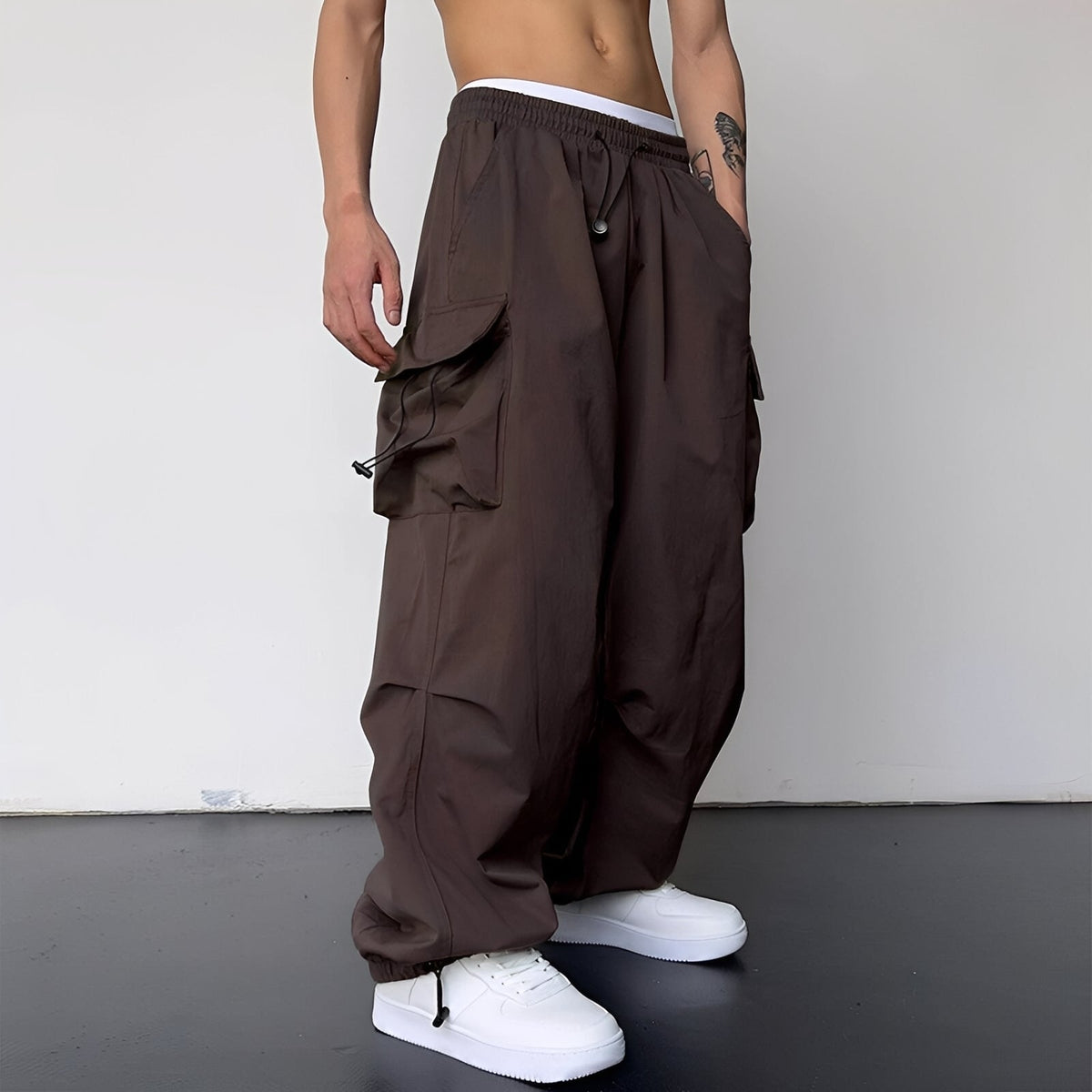 Kaleb - Stylové cargo kalhoty v loose-fit střihu