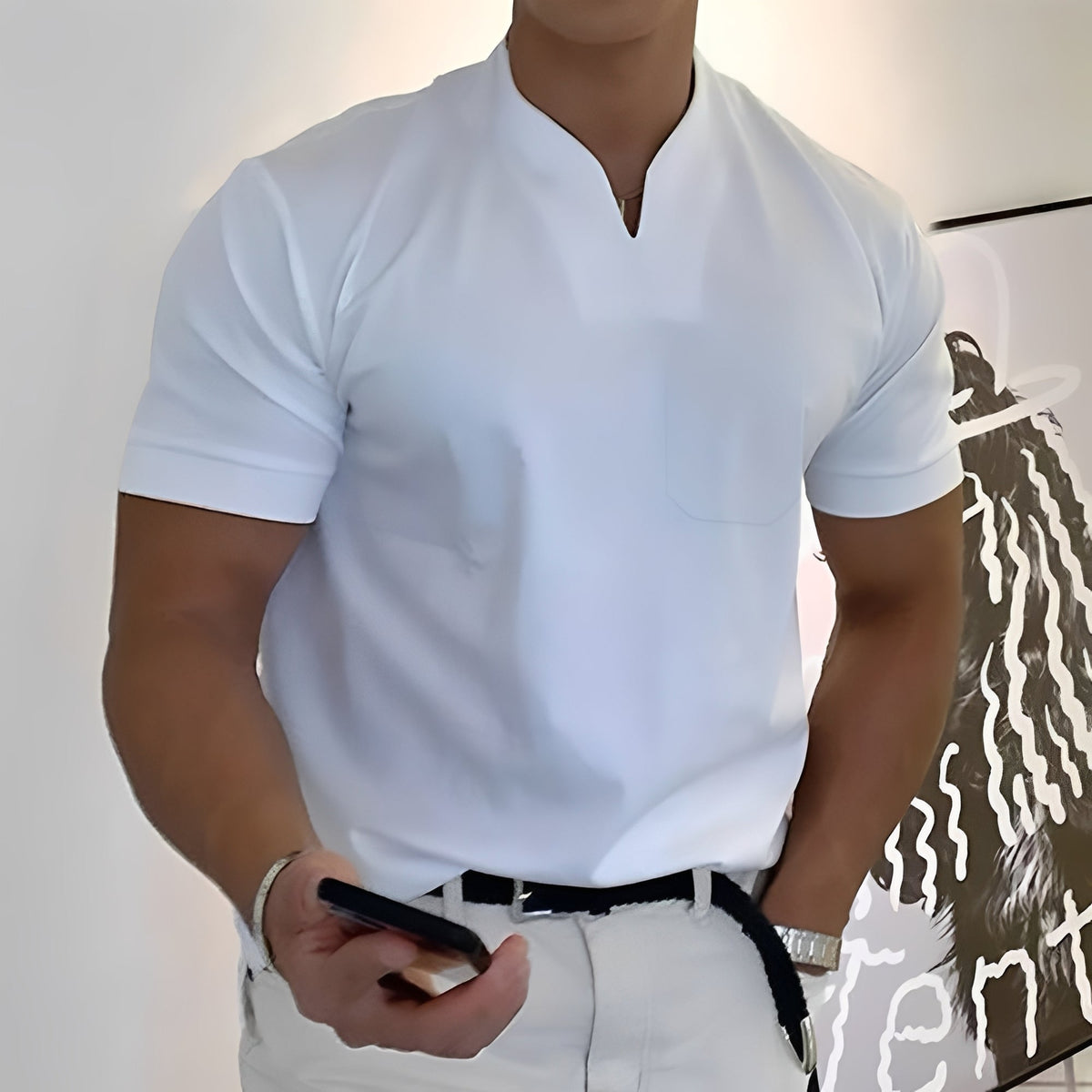 Joel - Ležérní košile s gumou pro muže