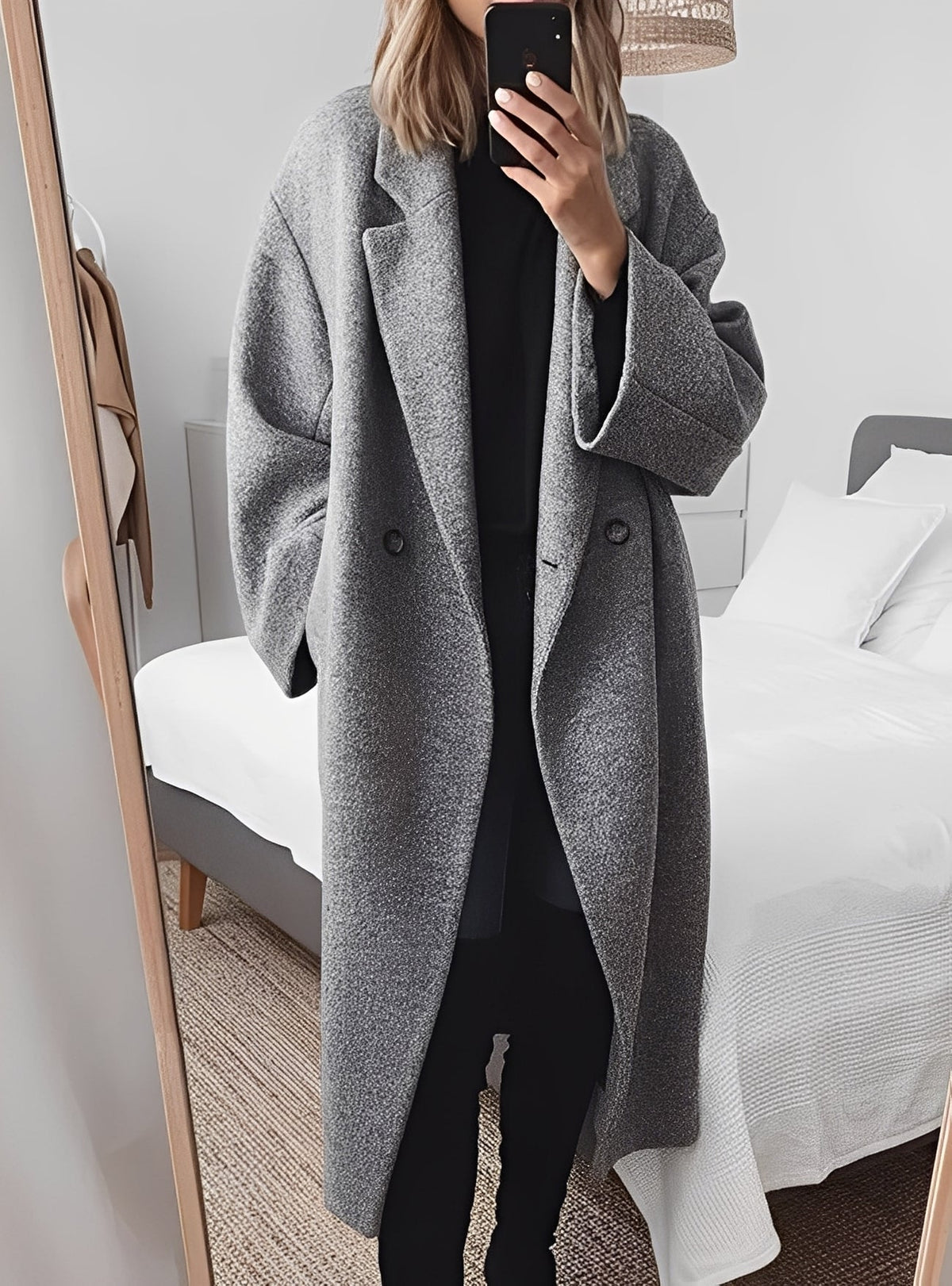 Carolane - Dámský oversize vlněný kabát