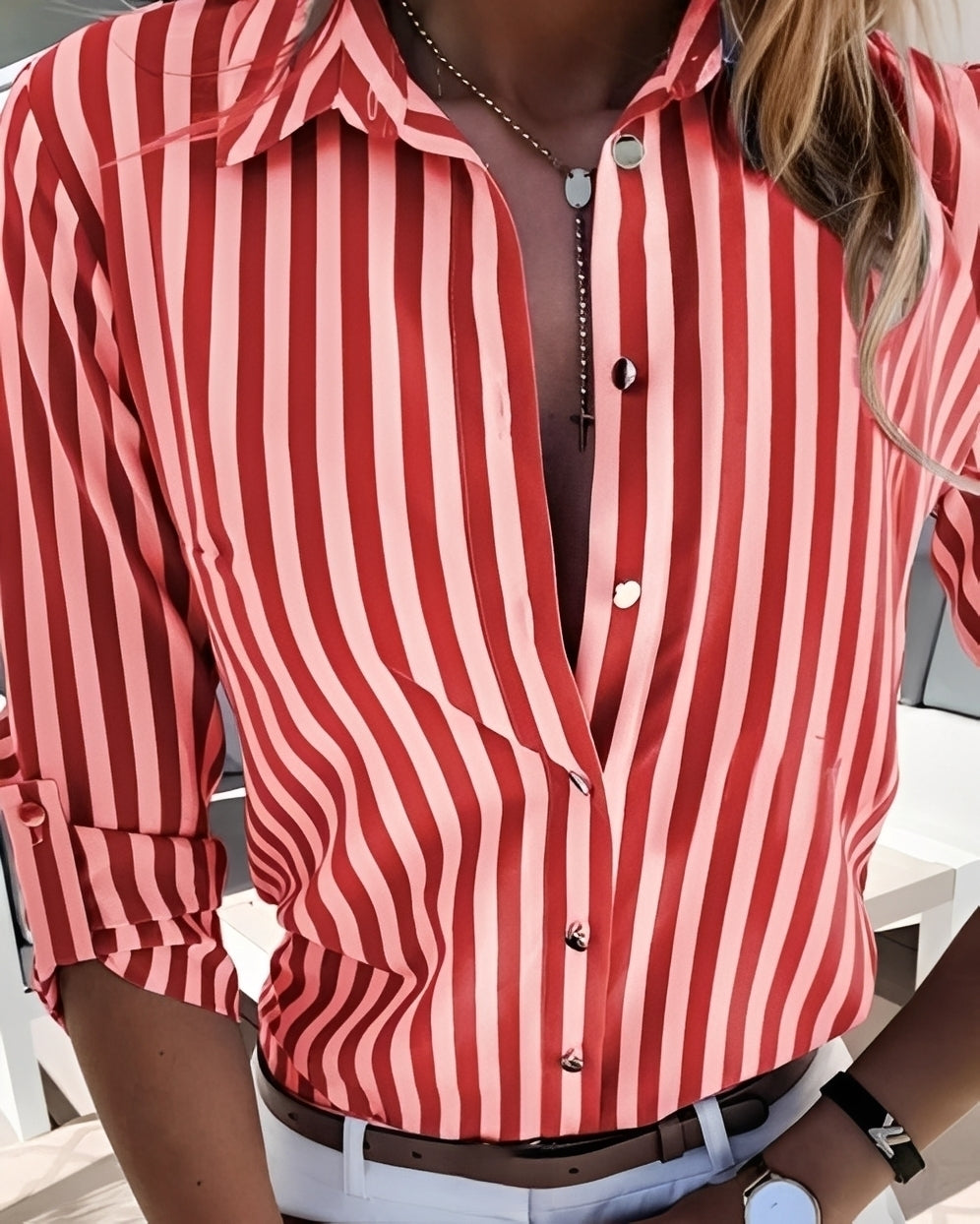 Rosie - Retro pruhovaná halenka