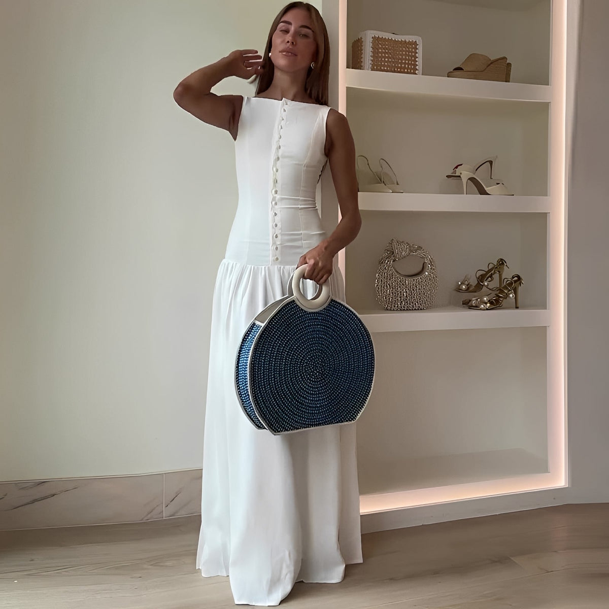 Marianne - Stylové maxi šaty s kolovou sukní