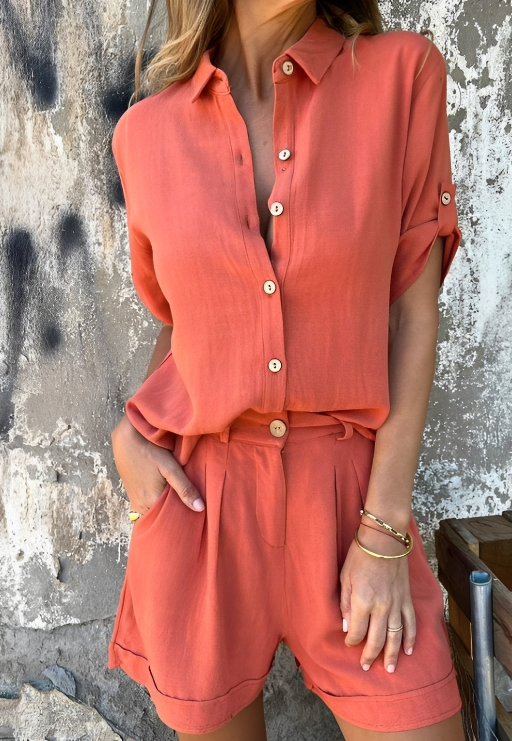 Minnie - Ležérní halenka a šortky set
