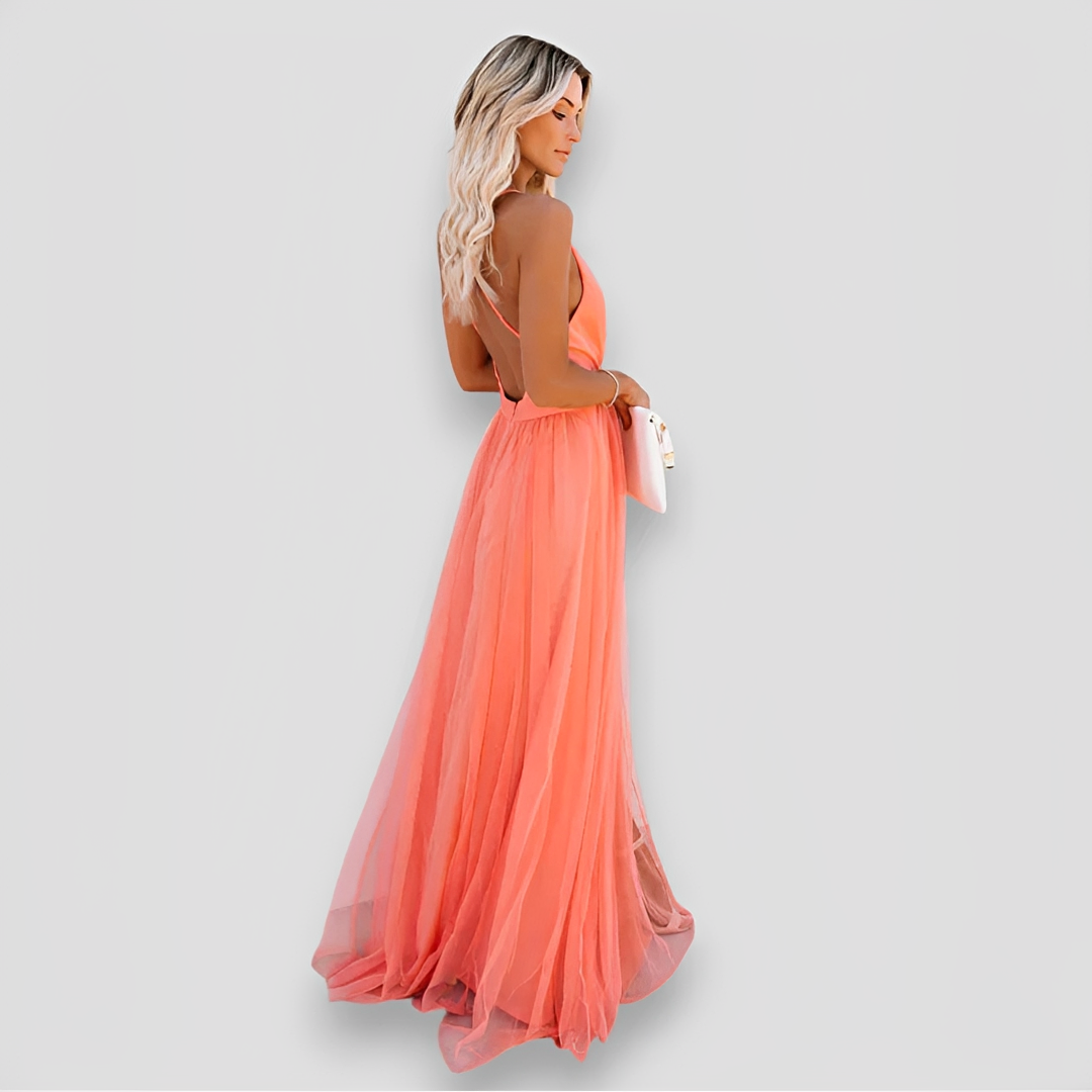 Lidia - Elegantní maxi šaty s výstřihem do V