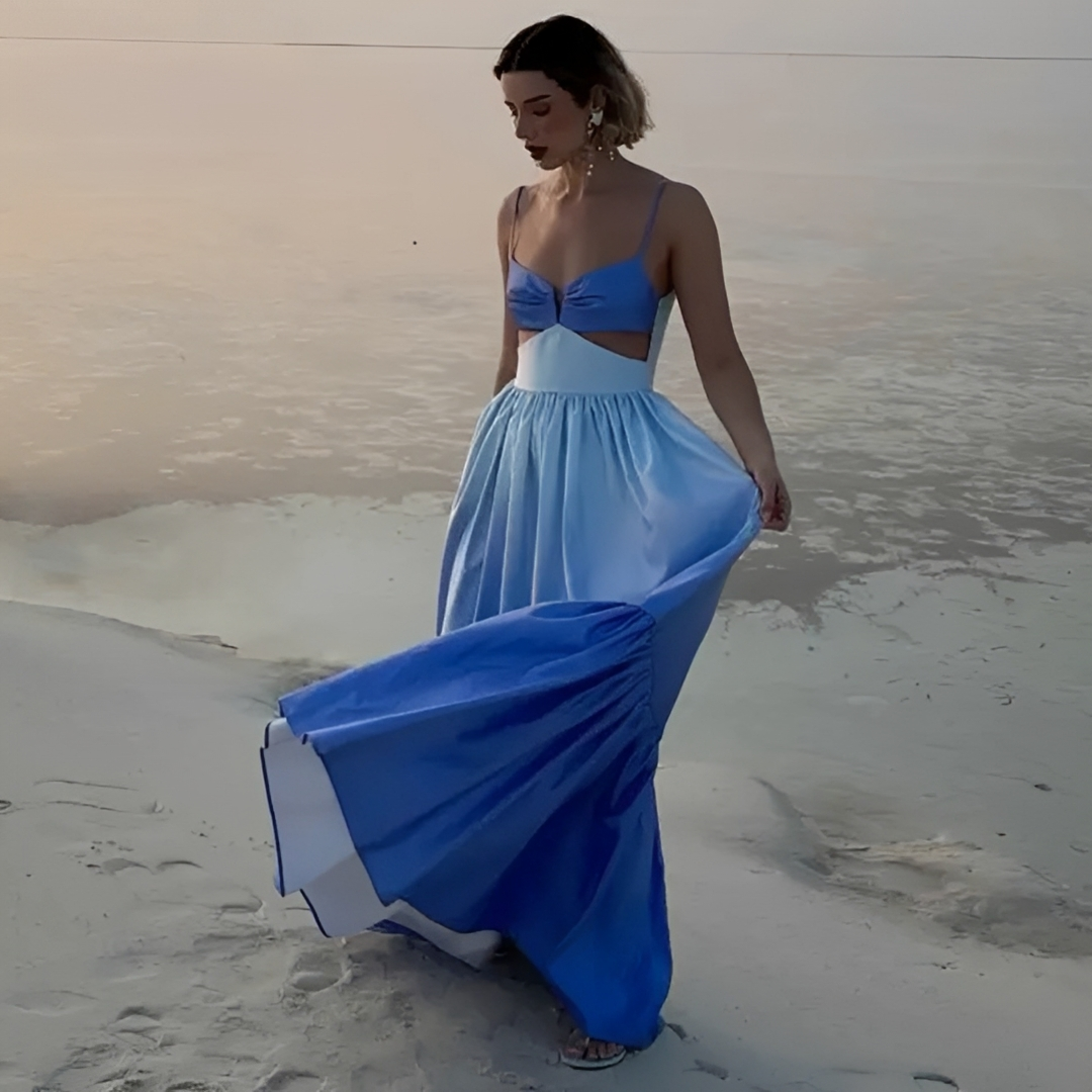 Corina - Elegantní dlouhé šaty na ramínka