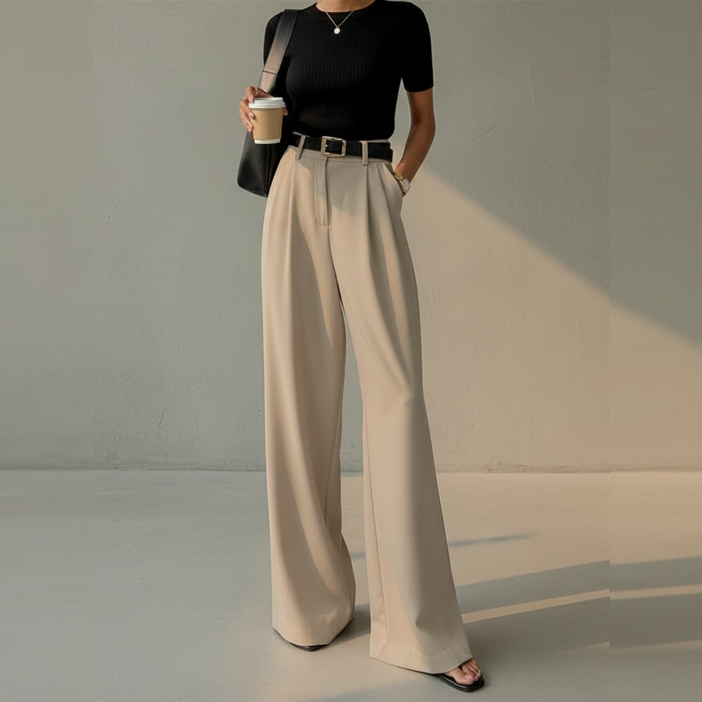 Marlene - Elegantní kalhoty s širokými nohavicemi