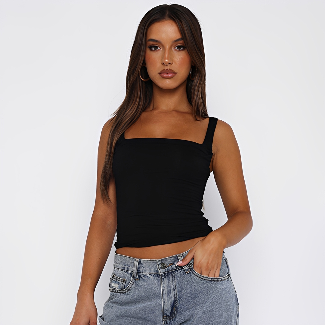 Genevieve - Nenáročný jednobarevný cami top