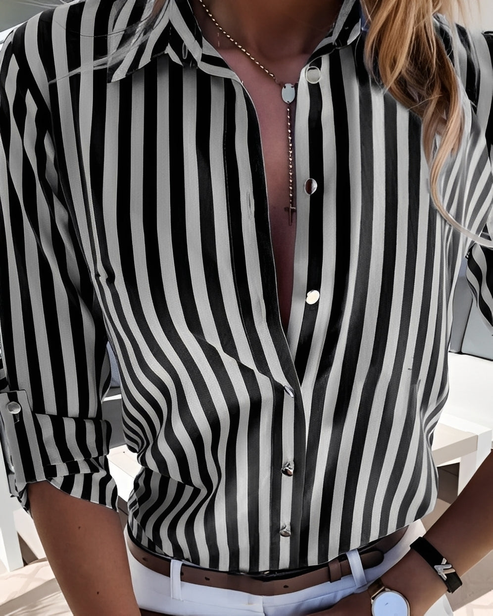 Rosie - Retro pruhovaná halenka