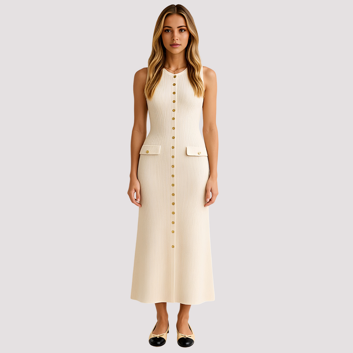 Jorja - Elegantní midi šaty s knoflíky