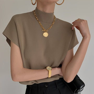 Rhea - Stylový top s polovičním rolákem