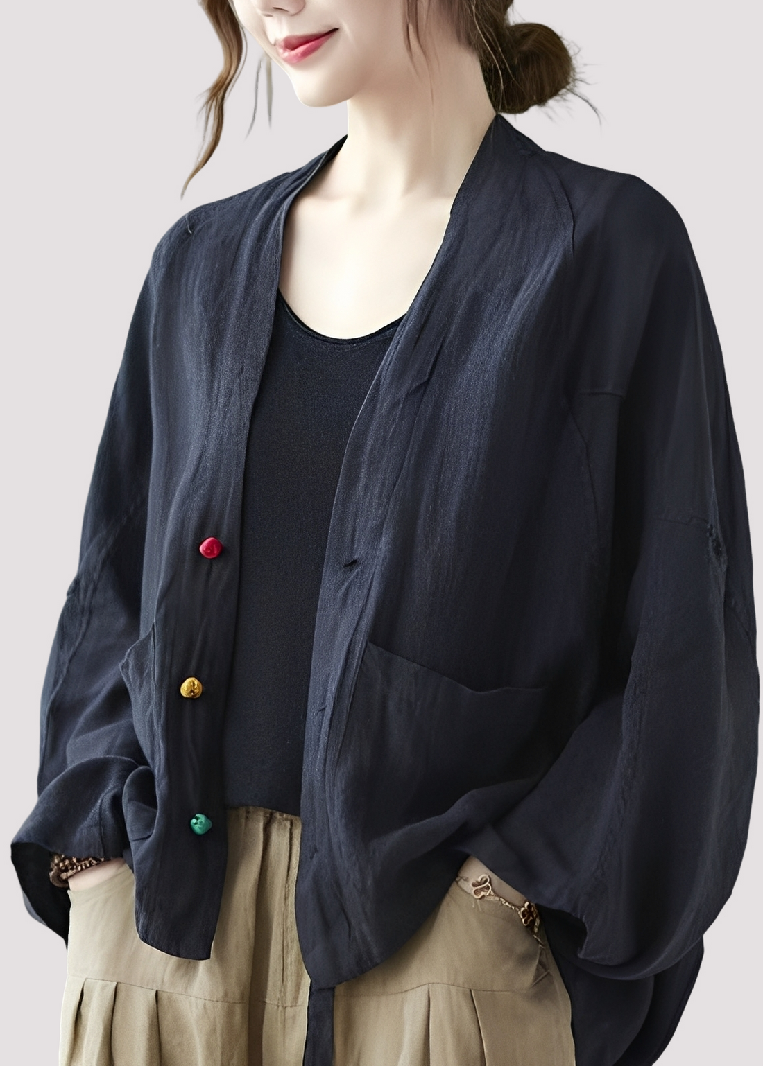 Tilly - Ležérní, volně padnoucí cardigan s kapsami pro dámy