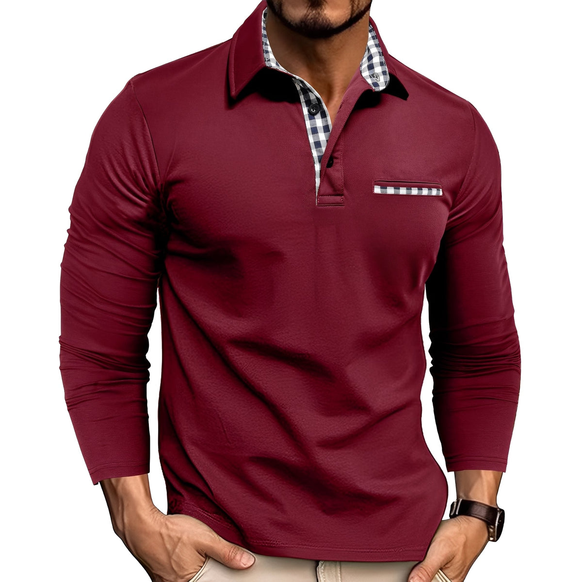 Rupert - Elegantní pánské polo s dlouhým rukávem