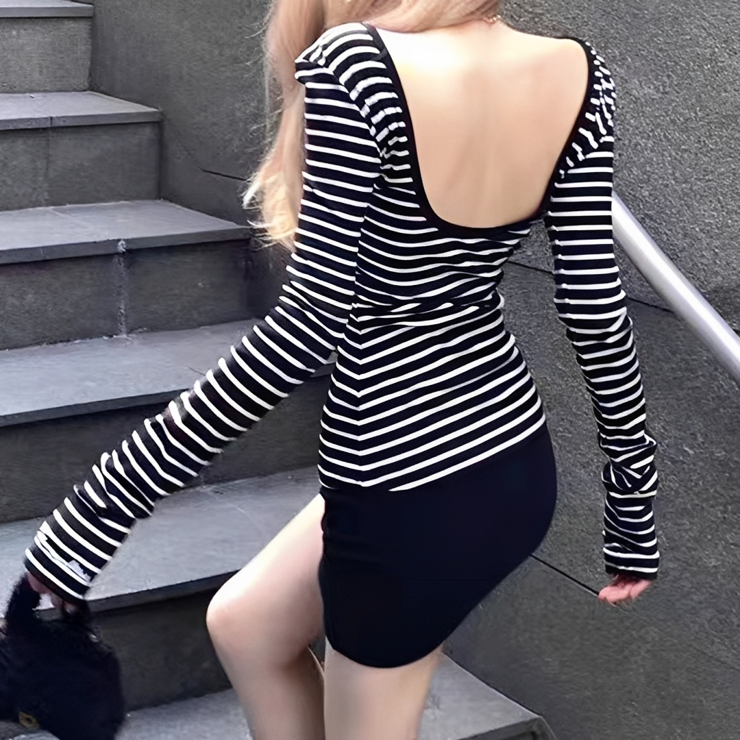 Michaila - Pruhované body s dlouhým rukávem