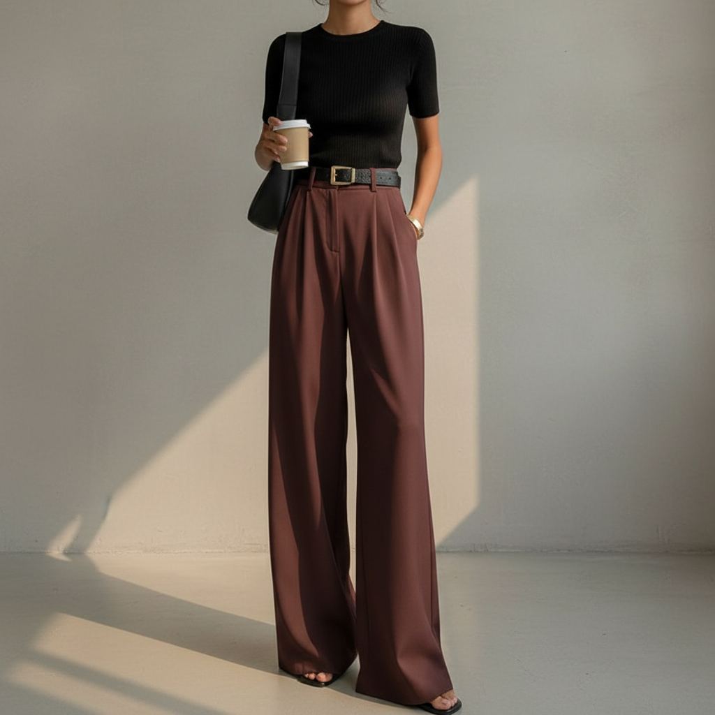 Marlene - Elegantní kalhoty s širokými nohavicemi