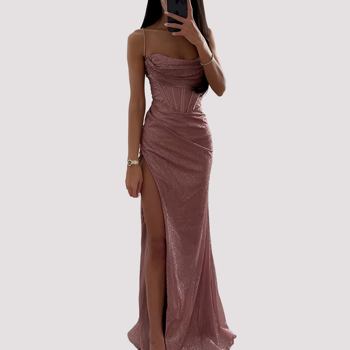 Bonnie - Elegantní maxi šaty s rozparkem