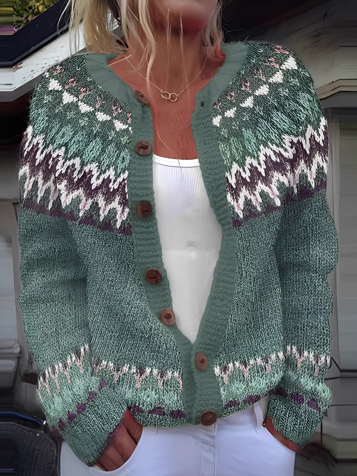 Therese - Stylový svetr s knoflíky pro dámy