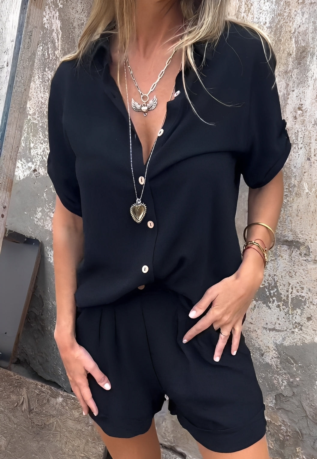 Minnie - Ležérní halenka a šortky set