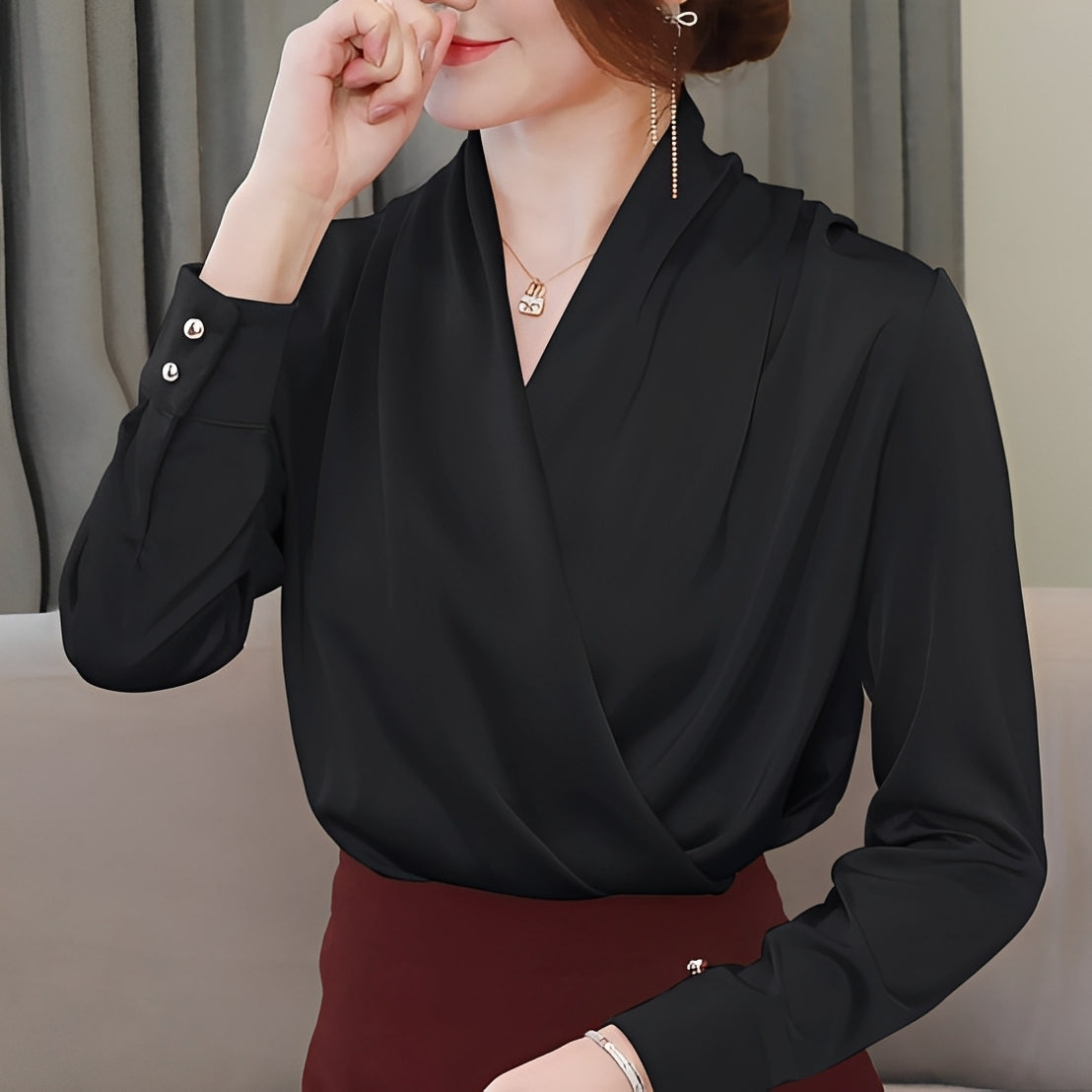Isabel - Elegantní top s výstřihem do V